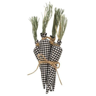 4 Set Black & White Gingham Carrots - The Fox Decor